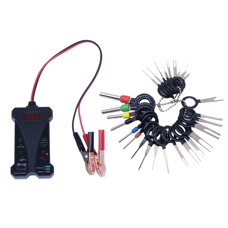 

Цифровой тестер аккумулятора MP0514A 12 В, Вольтметр и анализатор системы зарядки с ЖК-дисплеем и индикацией яркости, черная версия