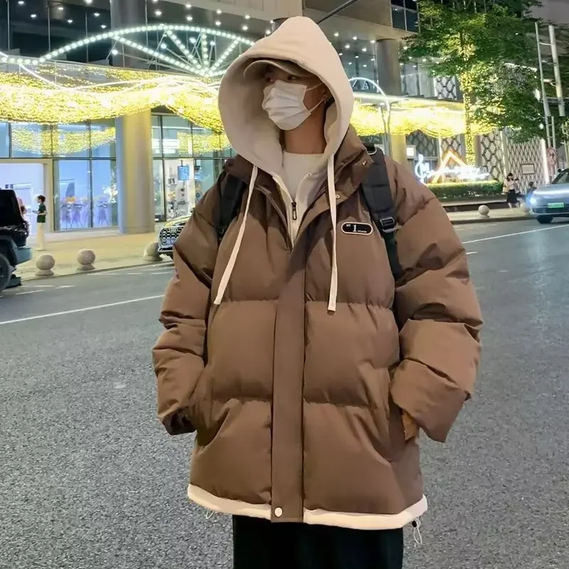 Мужское хлопковое пальто из двух предметов куртка с капюшоном утепленная