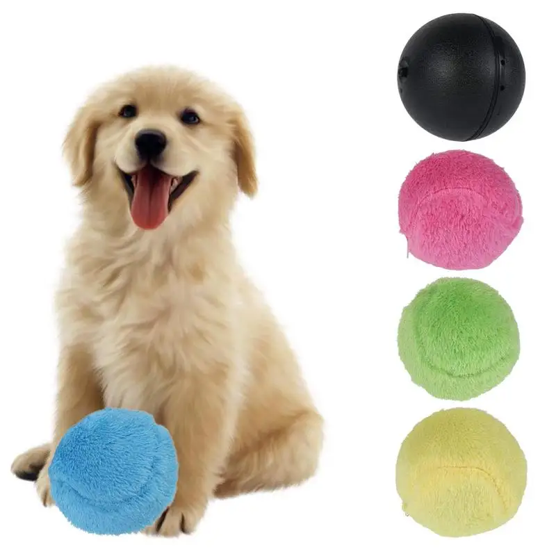 

Dogs Playing Plush Ball Poofplay Interactive Ball Soft Dog Active Automatic Rolling Ball With Built-In Battery Fir Dogs Cats
