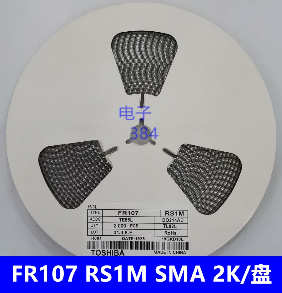 SMD RS1M FR107 1A/1000V SMA/DO-214AC 1 диск 2K