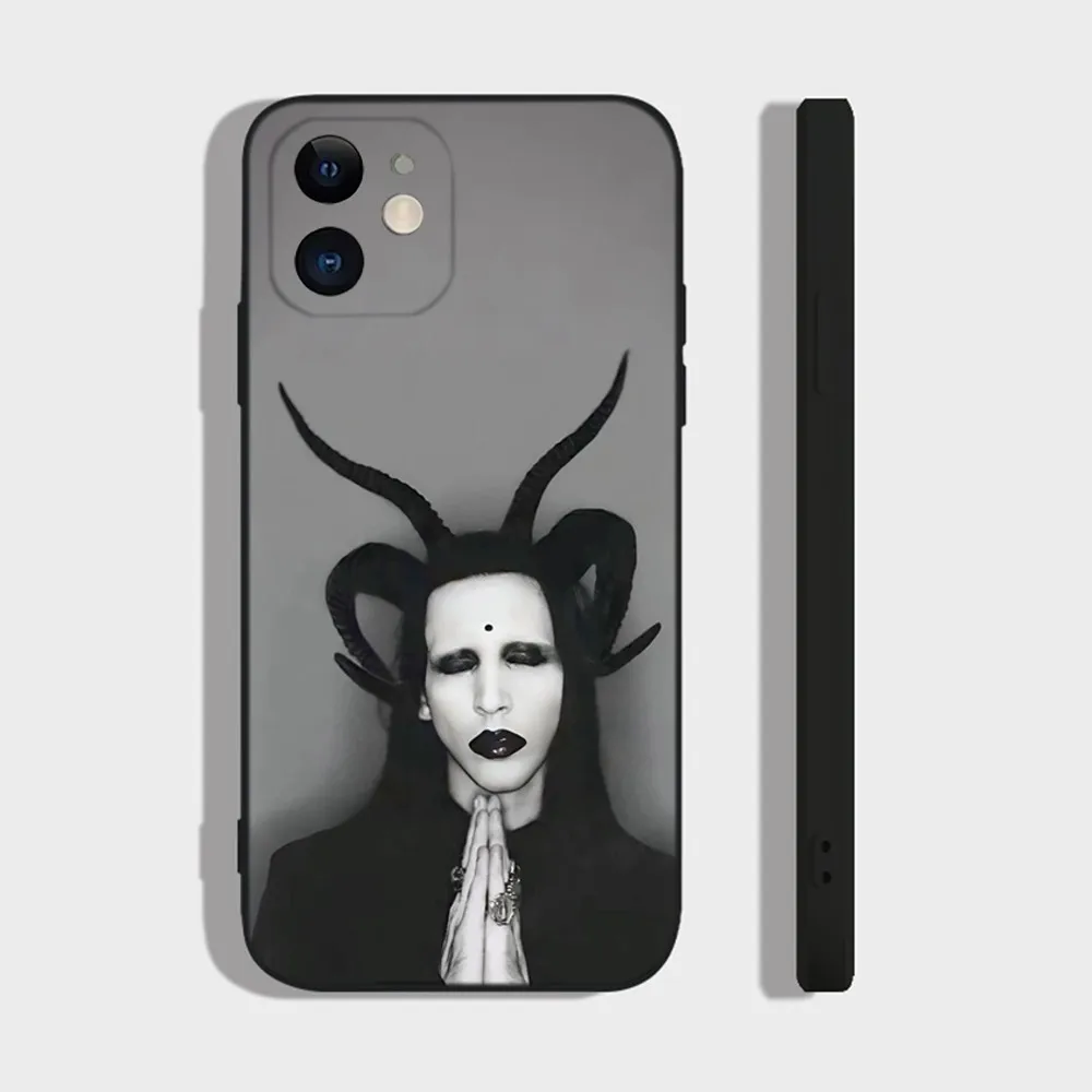 Marilyn Manson как секретный чехол для телефона iPhone 16 15 14 13 12 11 Plus Pro Max XR XS X 7 8 SE Mini