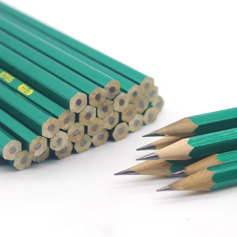 

10pcs / lot wooden pencil HB pencil with eraser children's drawing pencil school writing stationery