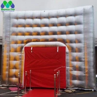 15x15 silvery nightclub cubic inflatable cube tent with blower party club event kiosk booth for outdoor