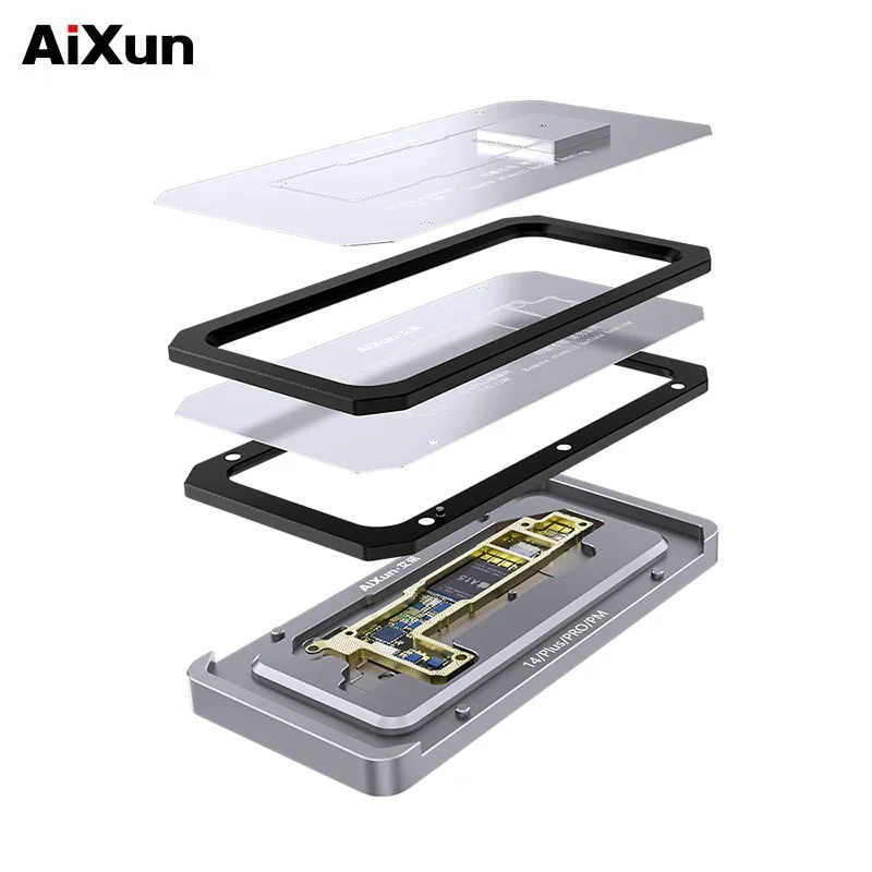 

Трафарет Aixun Z14 4 в 1 BGA, набор для реболлинга для iPhone 14/14 Plus/14 PRO MAX, материнская плата, средняя рамка, Оловянная платформа для посадки