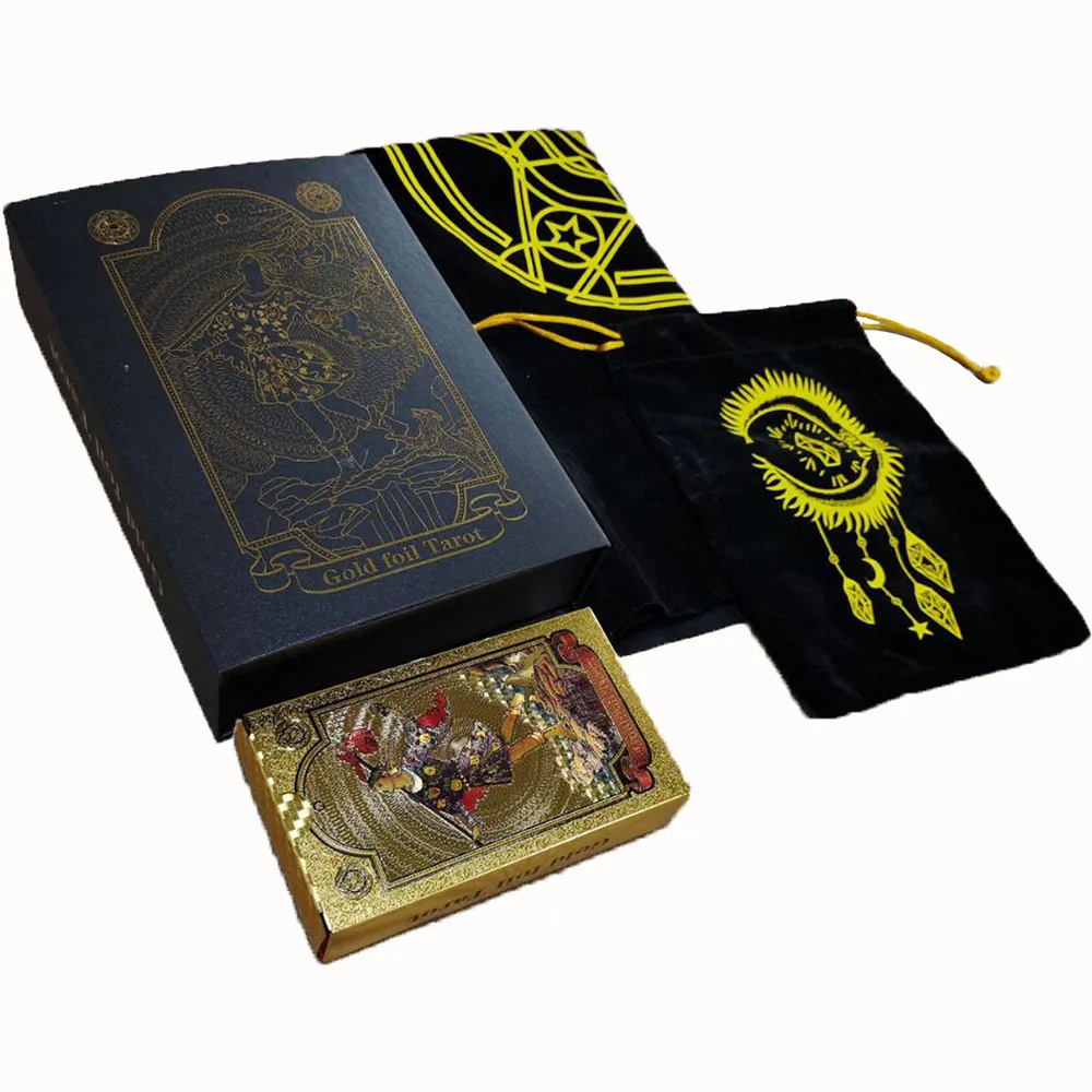 Набор подарочных коробок Deluxe из золотой фольги Tarot 12*7 см Горячее тиснение ПВХ
