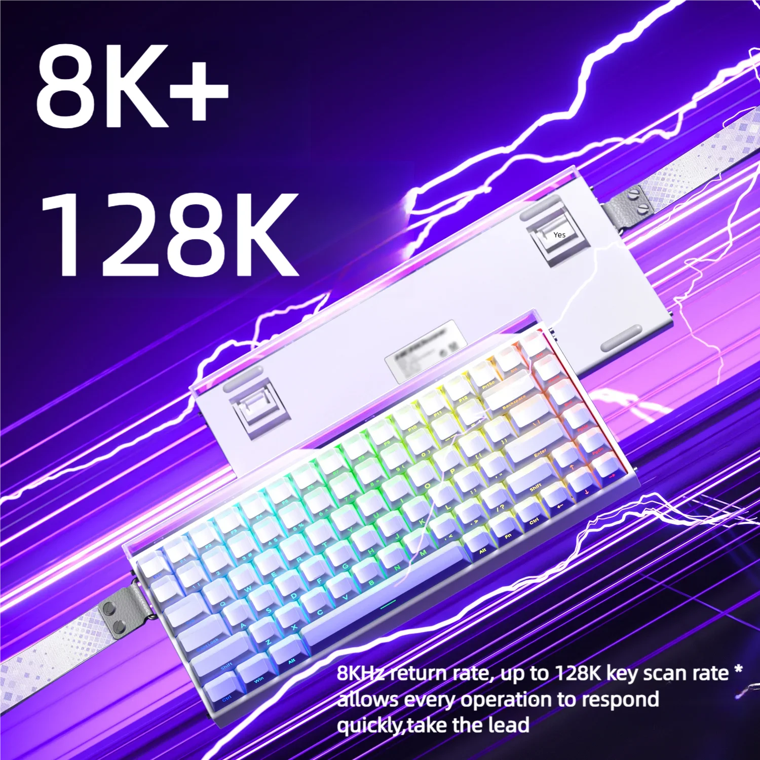 Фото AULA HERO84 8K Магнитная клавиатура 0,01 мм с быстрым триггером, полные клавиши, горячая замена, RGB-подсветка для игр, киберспорта №5