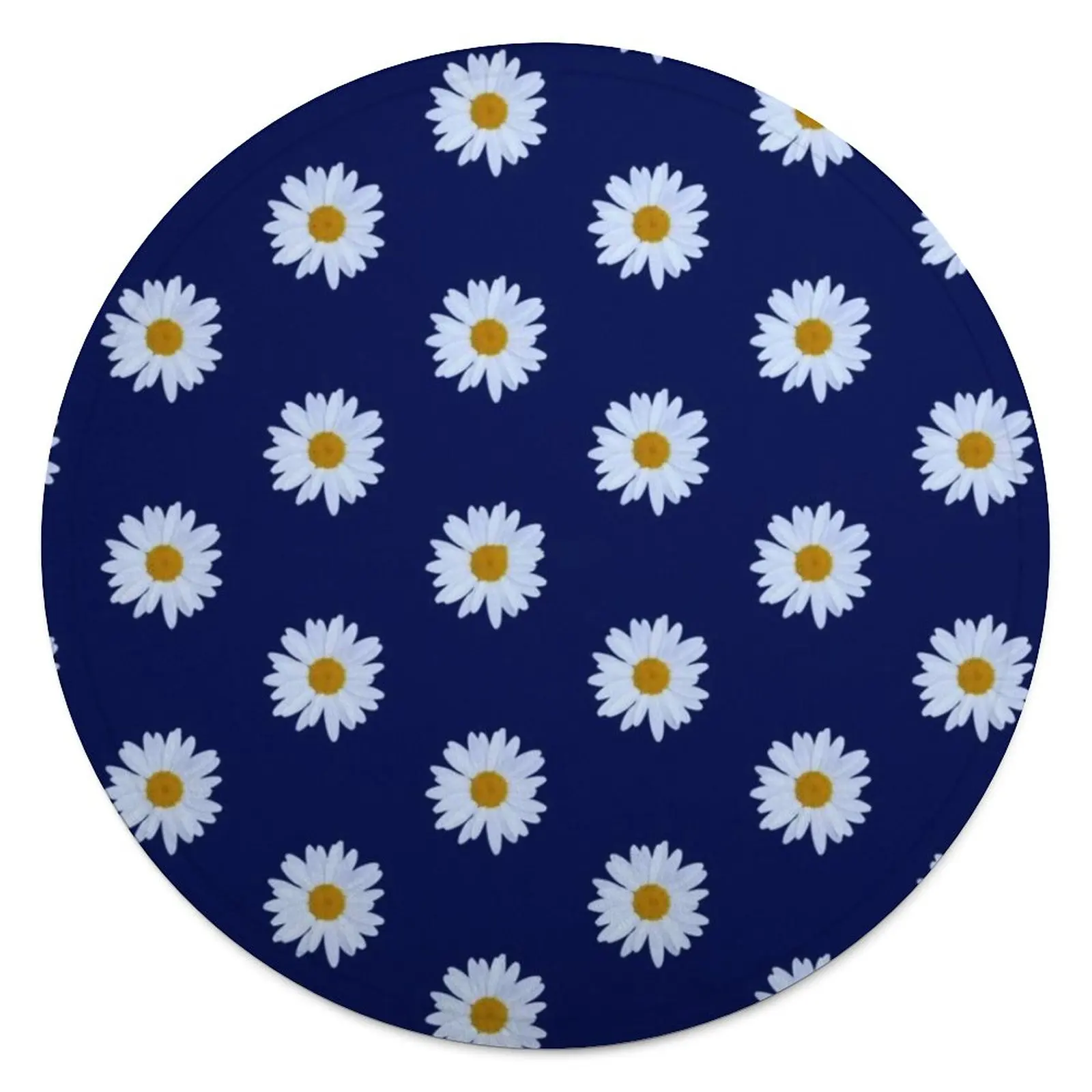 

White Daisies Blanket Daisy Delight Floral Print Cute Round Fleece Blanket Car Super Soft Fashion Bedspread