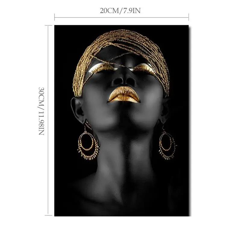 60x90 см Африканское искусство Золотая и Серебряная Женская роспись модный
