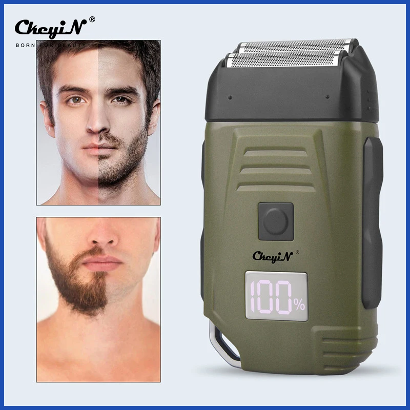 

CkeyiN электробритва, водонепроницаемый триммер для волос с бородой, электрическая бритва для мужчин, 2 плавающей головки, светодиодный диспле...
