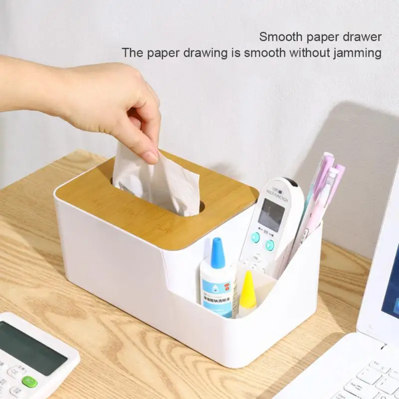 

Multifunctional Sundries Ontainer Storage Home Napkin Holder Light Luxury Desktop Tissue Box Remote Control Storage Desk Office