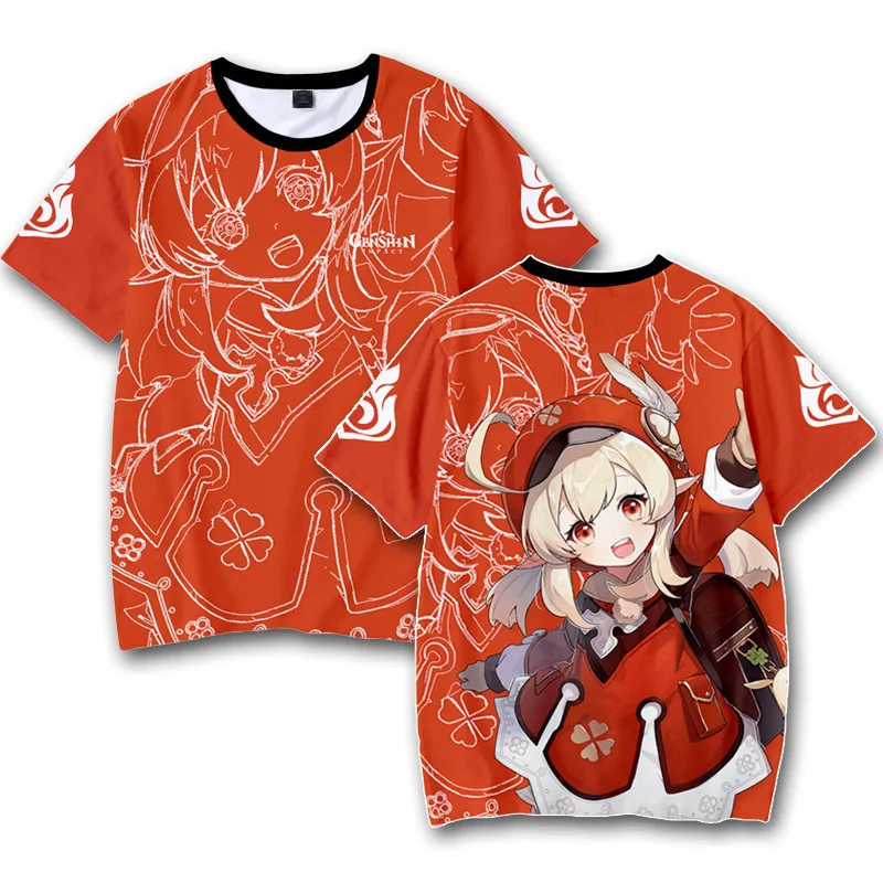 

Футболки Game Genshin impact klee, Детская футболка с 3D принтом из аниме, модная повседневная футболка с мультяшным рисунком для мальчиков и девочек, д...