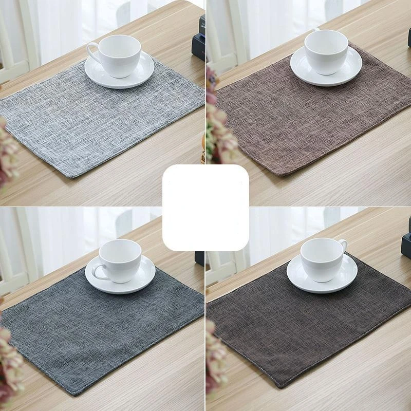 

Placemats Set of 4 Linen Solid Japan Style Table Pads Farmhouse Heat Resistant Rectangle 45cm X 30cm Place Mat for Dining Table