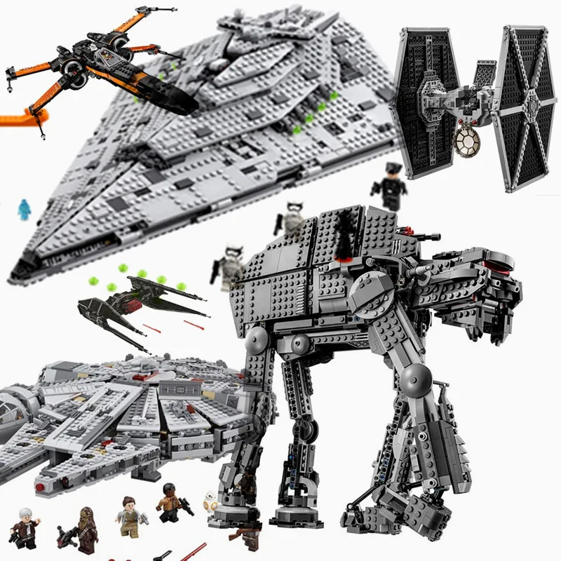 

New Compatible With Star Falcon&Wars Tie Fighter Walker Moloch Landspeeder Star&Wars Building Blocks Bricks Toys For Children