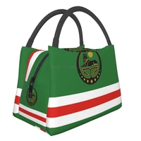 state flag of chechen republic of ichkeria insulated lunch bags for women waterproof thermal cooler lunch tote picnic travel