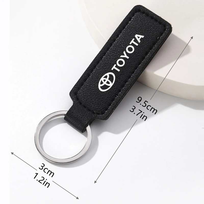 Фото Кожаный автомобильный брелок-подвеска, держатель, подарок для Toyota Corolla Camry rav4 Yaris hilux prius PRODA, автомобильный брелок, аксессуары №3
