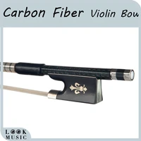 44 carbon fiber violin bow green silk braided carbon fiber round stick cupronickel mounted ebony frog well balance