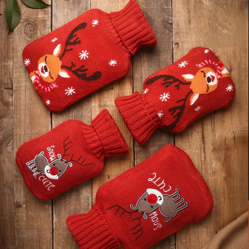 

Rubber Hot Water Bottle Water-filled Hot Water Bottle 1000ml Elk Hand Warmers Spot Wholesale Christmas Gifts Wholesale