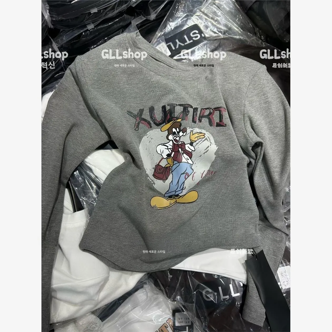 Осень-зима 2024 новая корейская универсальная забавная облегающая рубашка с