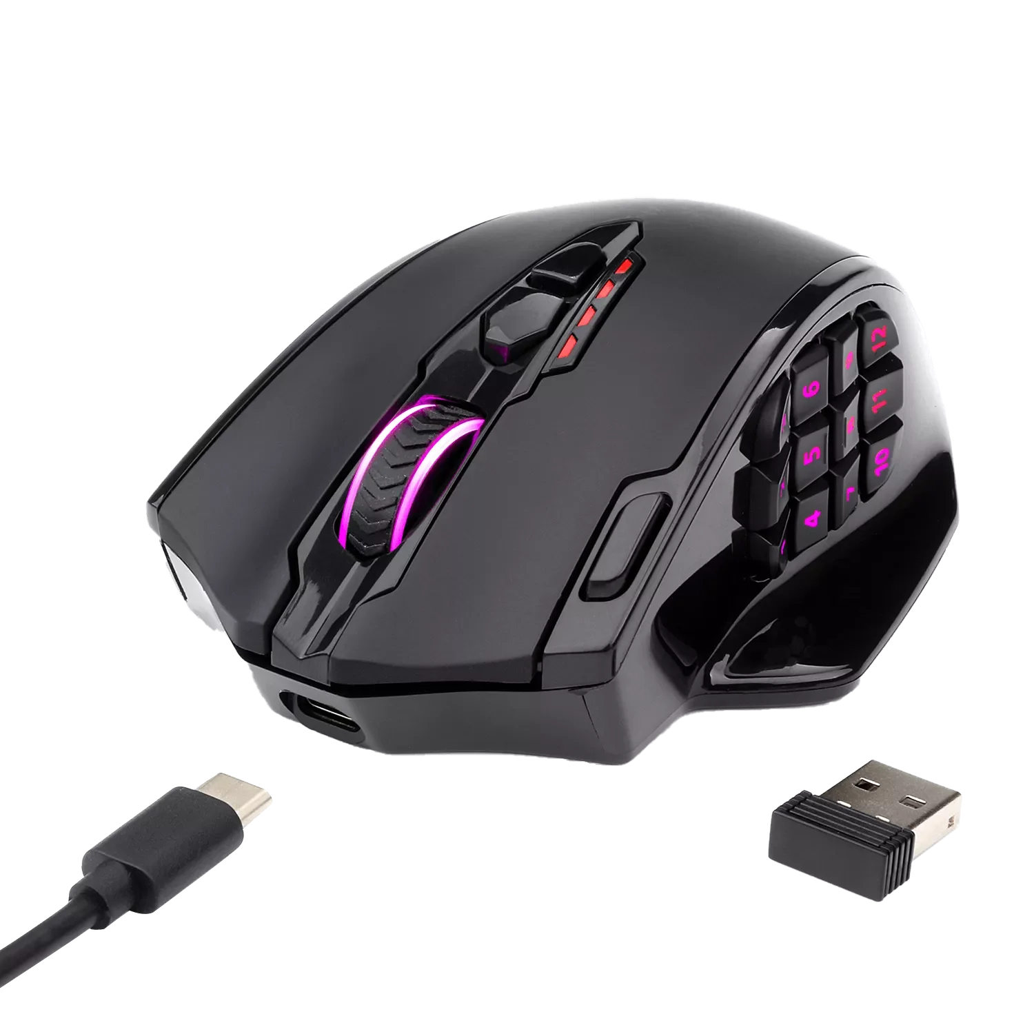 

Redragon M913 Impact Elite Wireless Gaming Mouse with 16 Programmable Buttons, 16000 DPI, 80 Hr Battery and Pro Optical Sensor