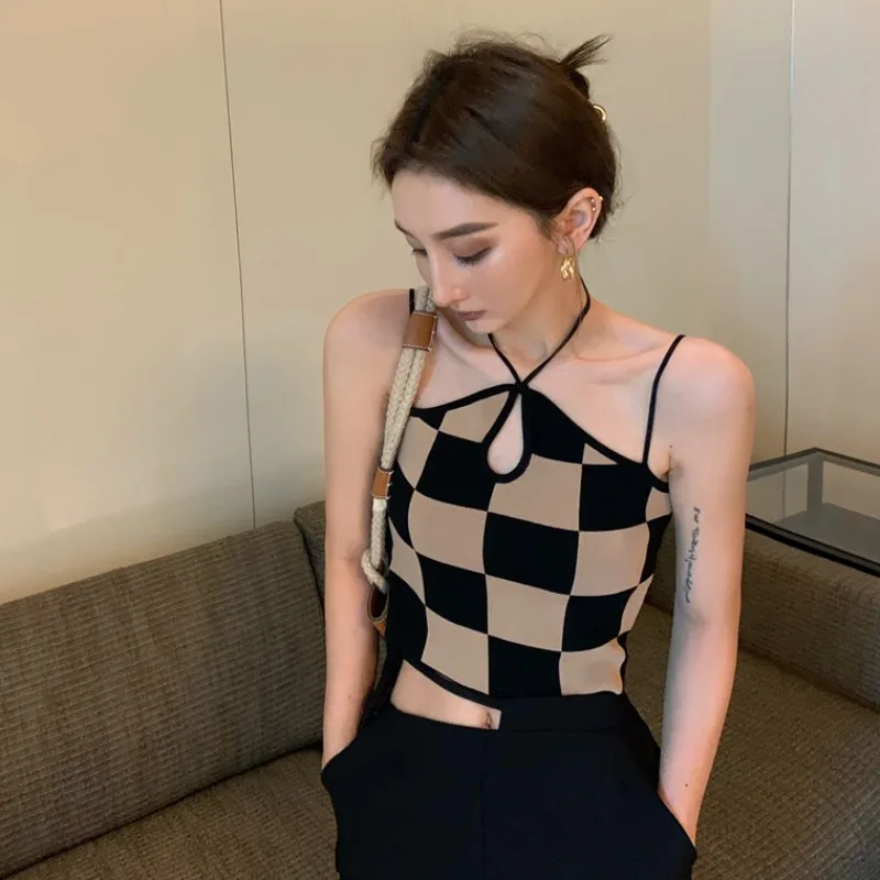 

Женское винтажное платье на бретелях, короткое платье с запахом на груди и тонким жилетом, Y2k, Летний сезон 2022