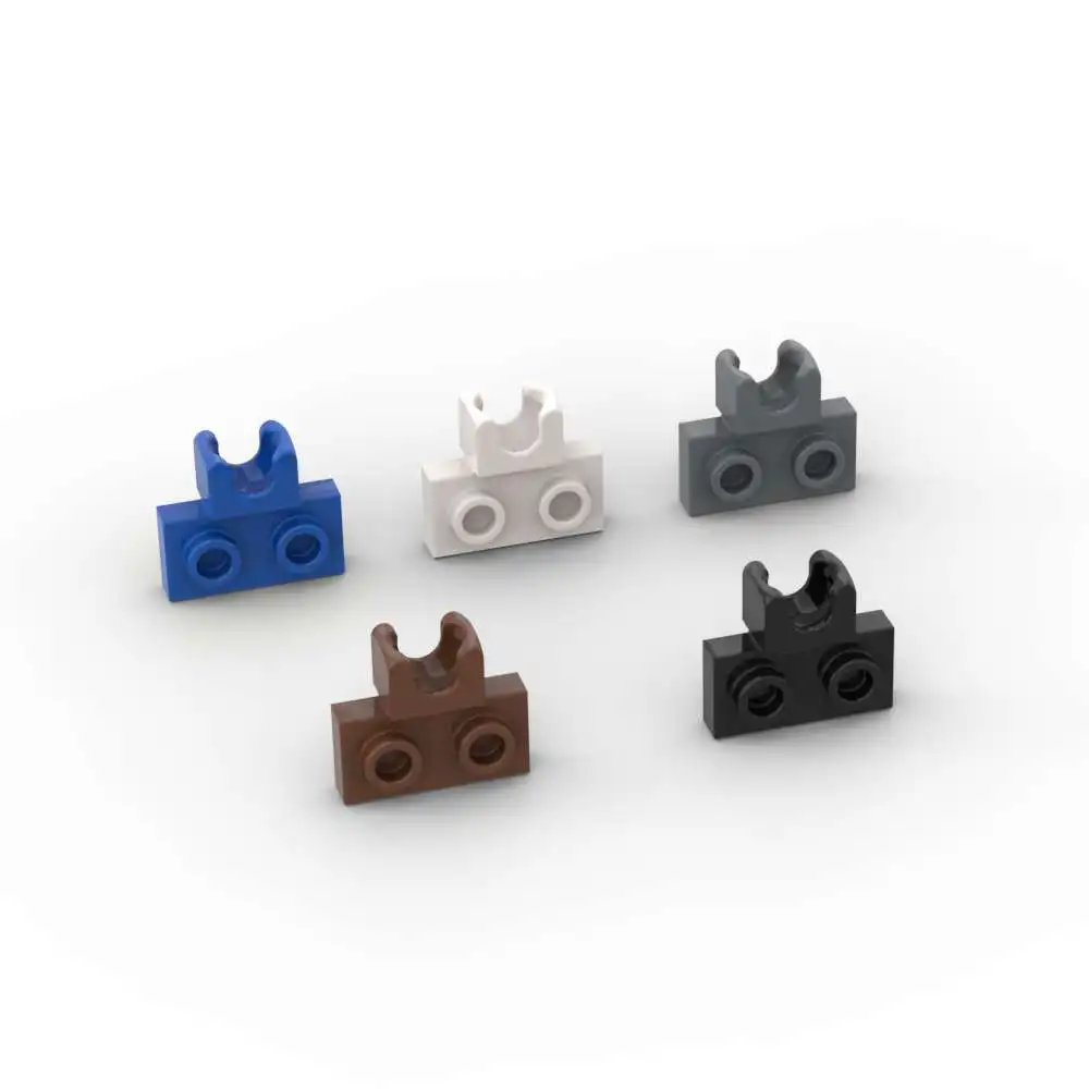 Фото MOC 10 шт. 14704 модифицированные 1x2 пластинчатые строительные блоки, комплект с маленьким буксирным шариком, цоколь, частицы кирпича, развивающие игрушки, подарки на день рождения №1