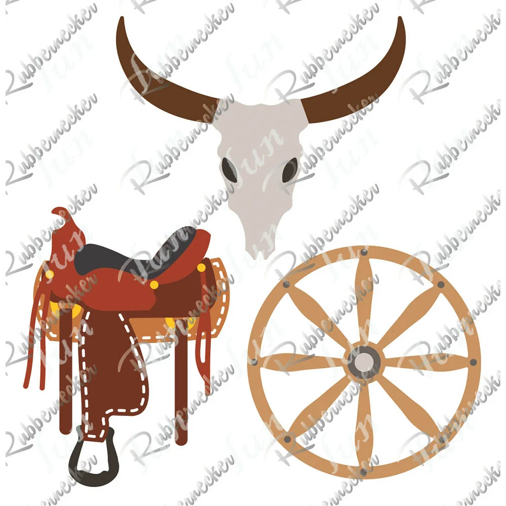 Металлические рельефные штампы для скрапбукинга &quotСова забор ковбойские