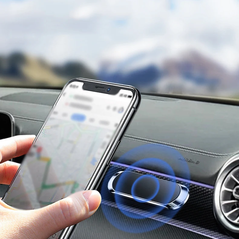 

Simple Car Mini Strip Shape Magnetic Phone Holder 9*2.4MMN40 Strong Magnetic Magnets Nano-markless Glue Auto Accessories