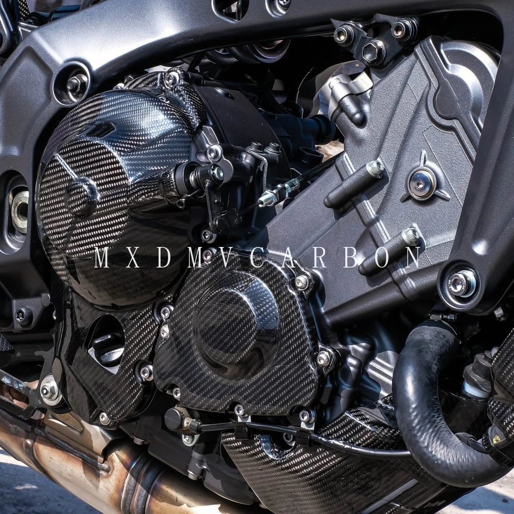 Фото Для YAMAHA MT09 FZ09 2025 2024: 100% карбоновые накладки на бак и боковые панели (обтекатели) из 3K углеродного волокна, аксессуары для мотоциклов №3