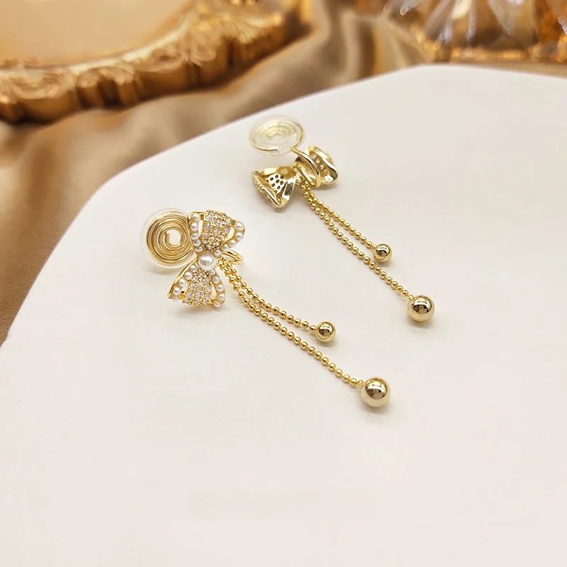 Высококачественные длинные банты с жемчужной кисточкой катушка от комаров зажим