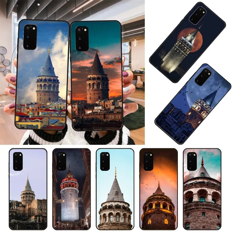 Турецкий Galata Kulesi чехол для телефона Samsung Galaxy S6 S7 S8 S9 S10 S21 S22 Plus ультрамягкий черный чехол для телефона