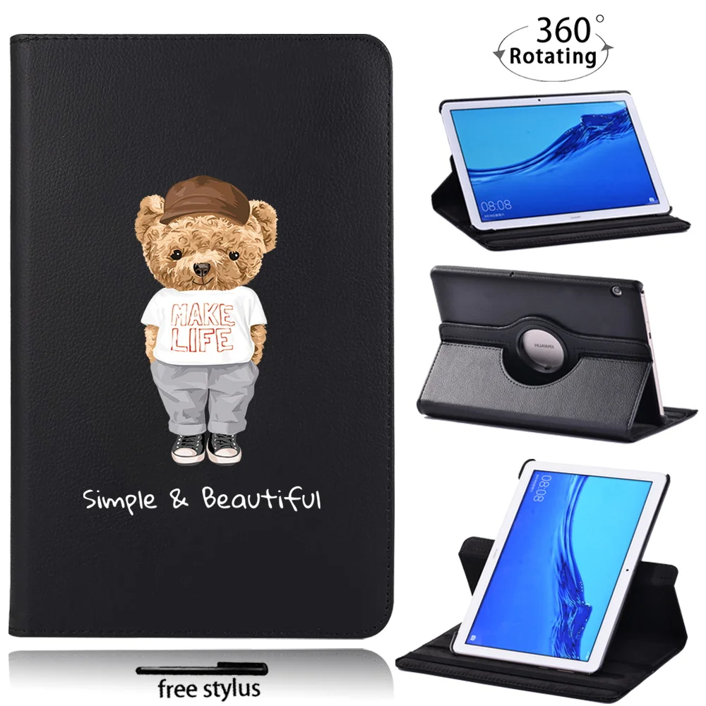 

Smart 360 Degrees Rotating Tablet Case For Huawei MediaPad T5 10 10.1 /MediaPad T3 10 9.6 Inch Stand Protect Cover + Free Stylus