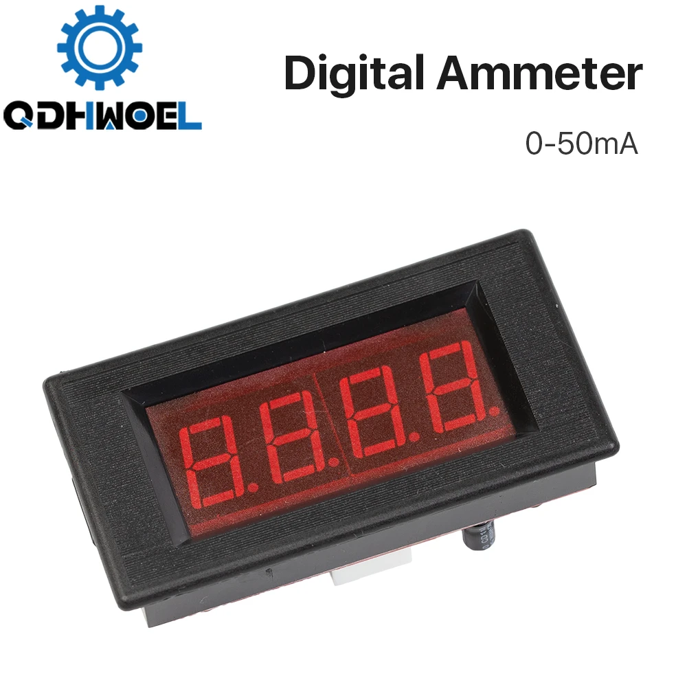 

QDHWOEL 50mA LED Digital Ammeter DC 0-50mA Analog Amp Panel Meter Current for CO2 Laser Engraving Cutting Machine