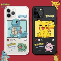 2022 pikachu pokemon phone case for iphone 11 case 12 13mini pro max transparent iphone 6 7 8plus x xs xr se2020 case soft cover