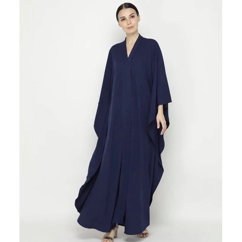 

Роскошное платье Abaya из Дубая с рукавами «летучая мышь», Простой повседневный свободный негабаритный кафтан, мусульманская одежда для женщ...