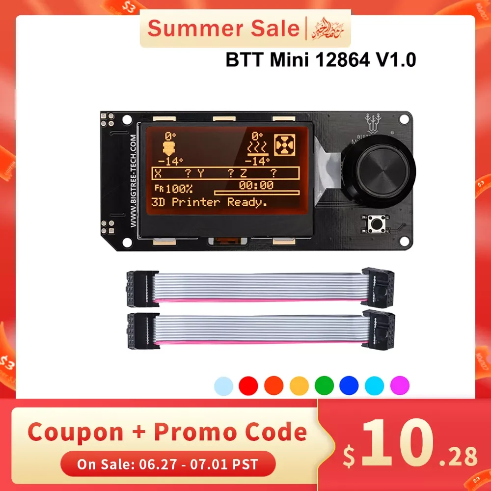 

ЖК-дисплей BIGTREETECH MINI 12864 V1.0, экран mini12864, детали для 3D-принтера BTT SKR Pro SKR V1.4 MKS, плата VORON 2,4