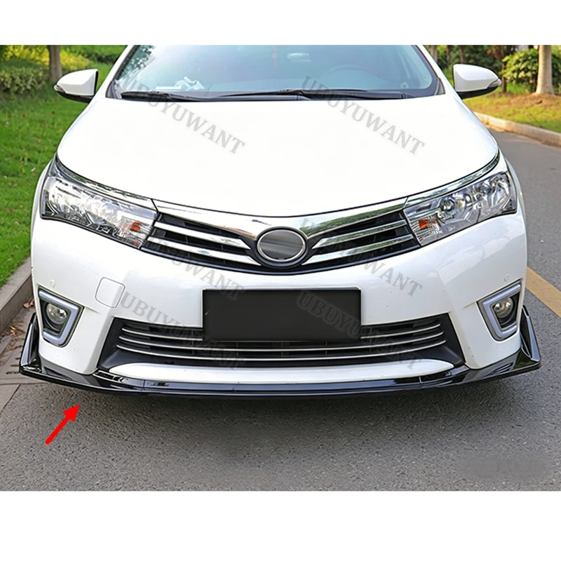 Фото Для Toyota Corolla 2014-2017: Накладка на передний бампер, сплиттеры, обвес, защитные накладки, декоративные элементы №3