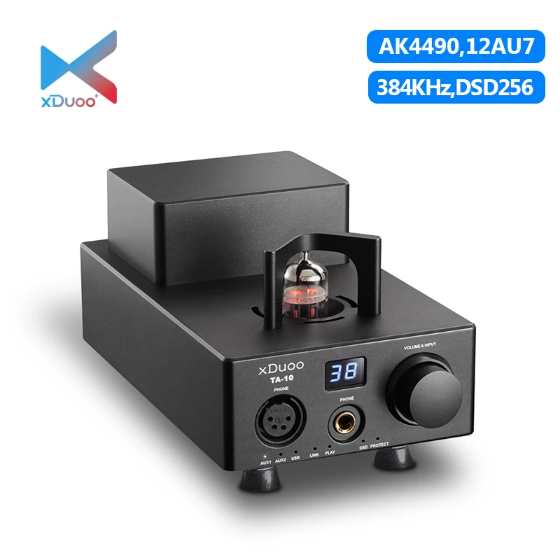 

XDuoo TA-10 Настольный USB DAC усилитель для наушников AUX вход 32 бит/384 кГц DSD256 AK4490 12AU7 ламповый усилитель для наушников