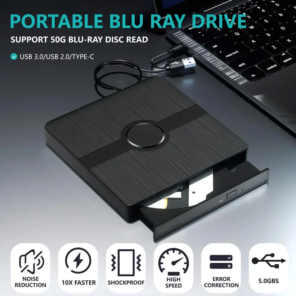 Внешний Blu-Ray DVD-привод USB 3.0 портативный 3D BD-Combo оптические приводы CD проигрыватель
