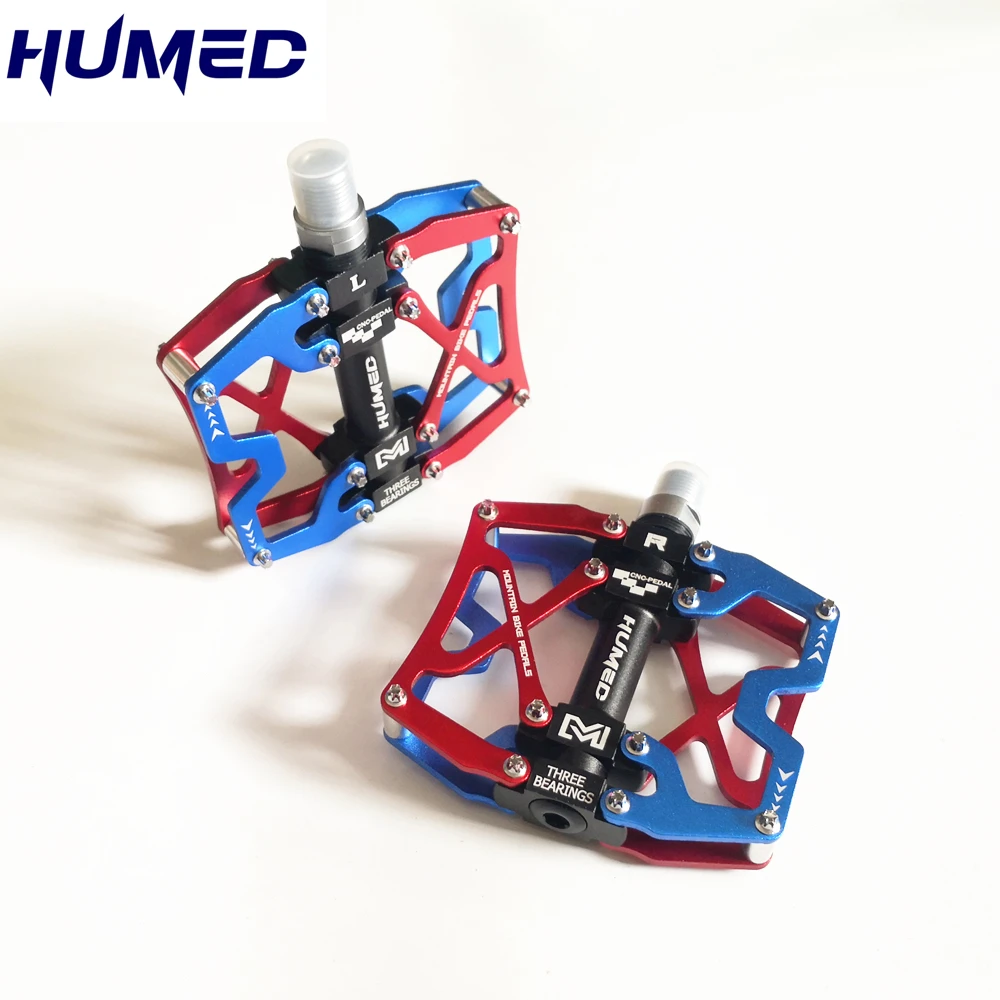 Ультралегкая алюминиевая плоская педаль для горного велосипеда HUMED 3 подшипника