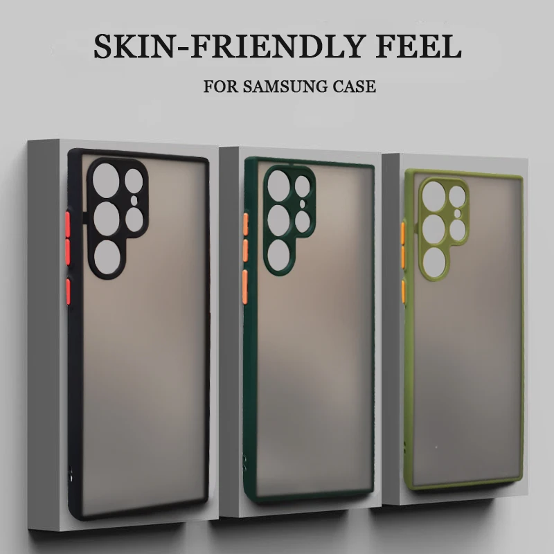 Роскошный Матовый чехол для Samsung Galaxy S23 Ultra S22 S21 Plus S20 FE A71 A53 A73 A52 A72 A12 A51 A50