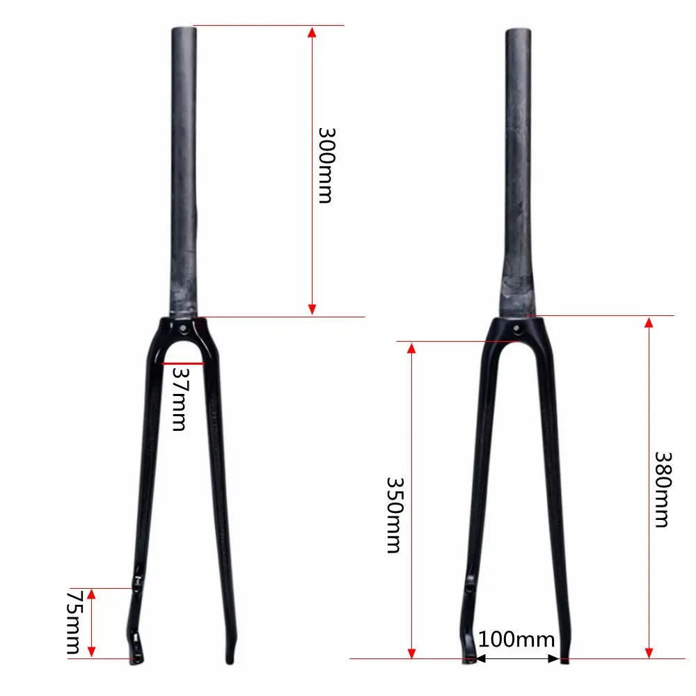 Передняя вилка из углеродного волокна для велосипеда жесткая шоссейного 700C