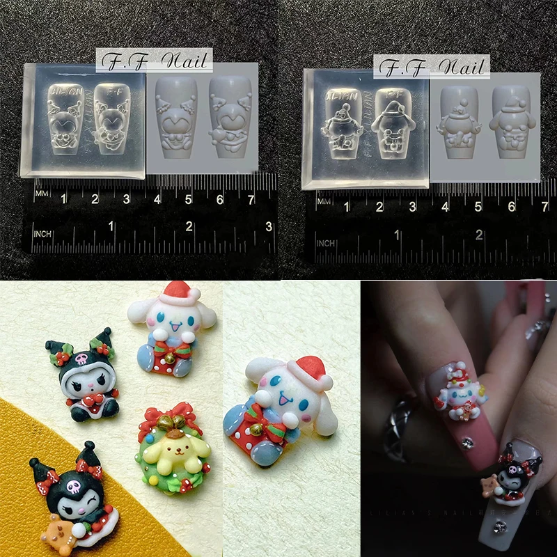 

Diy 3D kawaii Sanrioed Kuromi Cinnamoroll ручная работа форма штамповка Дизайн искусственные аксессуары для маникюра Инструменты