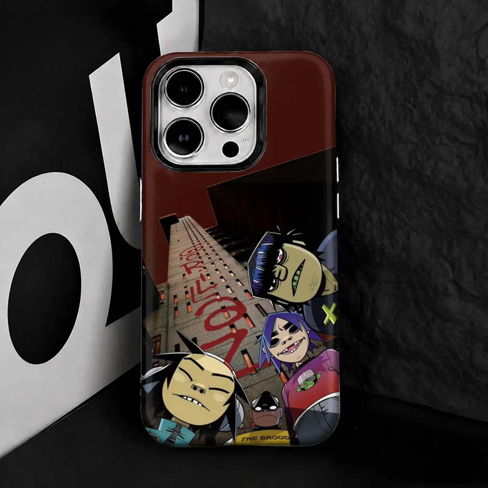 Фото Чехол для телефона Rock Band G-Gorillaz для iPhone 17 16 15 14 13 12 11 Pro Max Air, двухслойный, противоударный, защитный, 2-в-1 №4