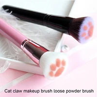 1pcs soft cute cat claw paw makeup brushes fibre aluminium wood kawaii foundation powder concealer blush brush lasting tool
