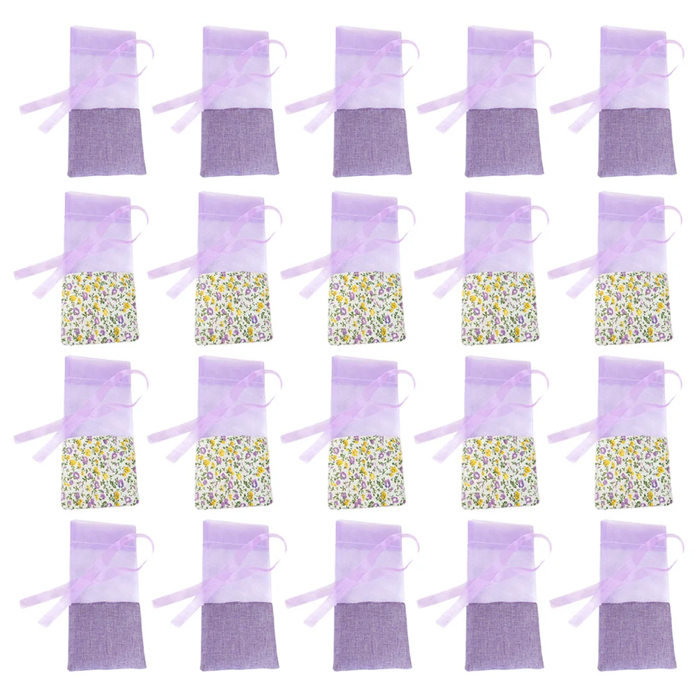

20pcs Fragrance Lavender Sachet Bags Drawstring Empty Sachets Tea Beam Port Bags Travel Storage Bags