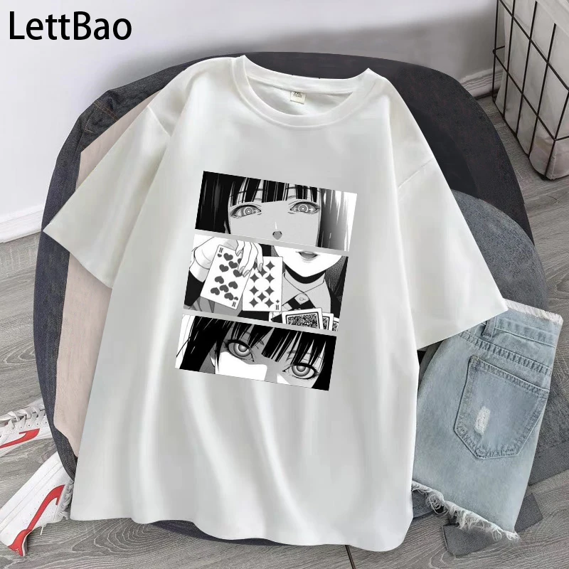 

Japanese Anime Kakegurui T Shirts Women Short Sleeves Summer Tops Casual Harajuku Streetwear Tops Tees O Neck Women T-Shirts