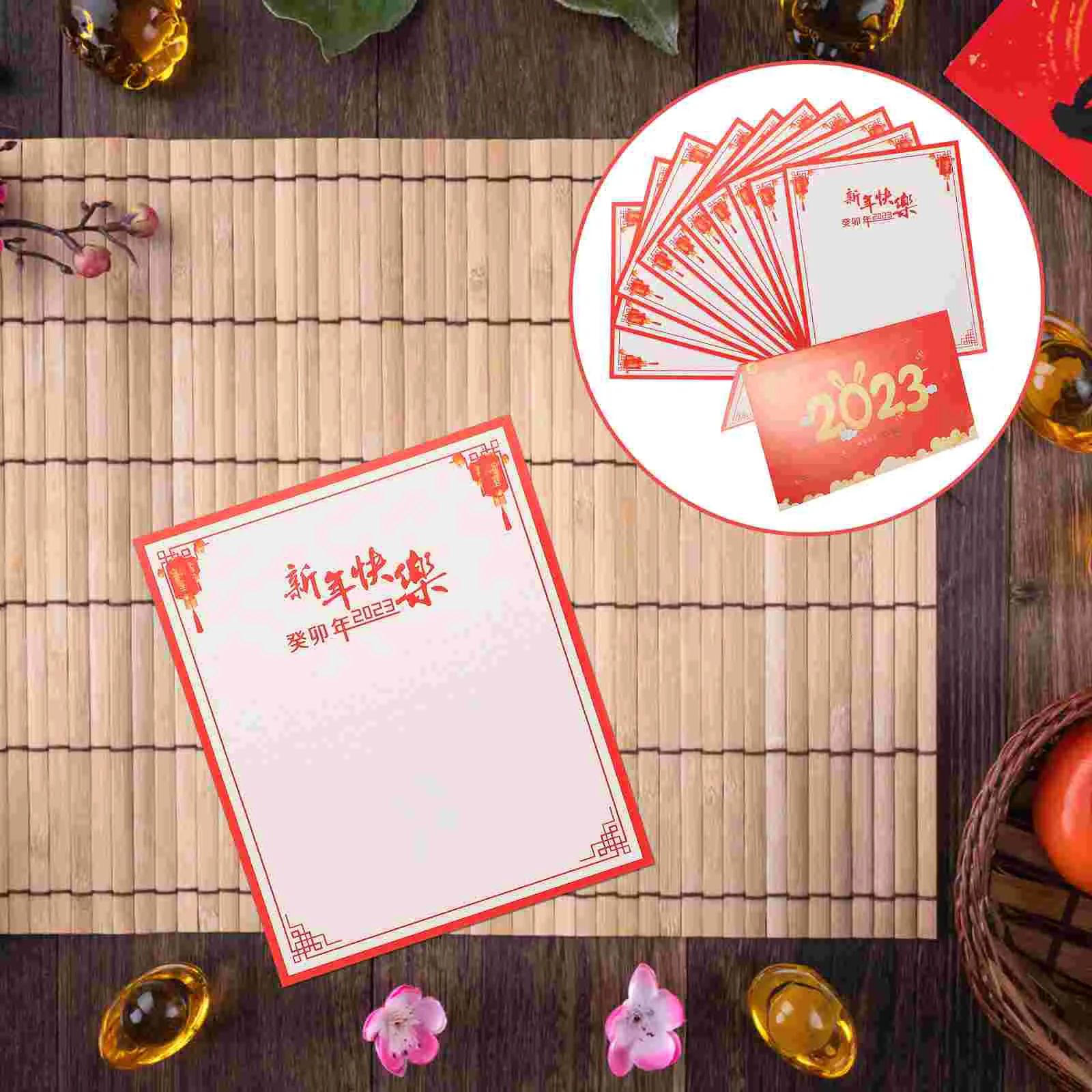 

10pcs Chinese New Year Greeting Cards Classic Festival Blessing Cards