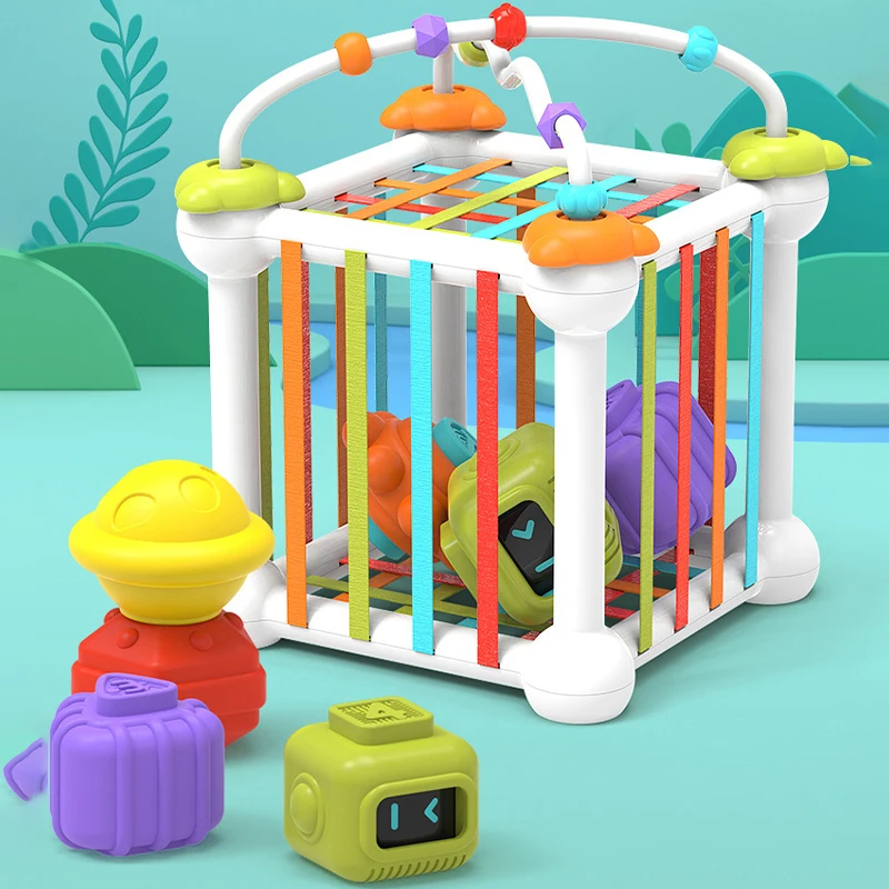 

Baby Montessori Colorful Shape Blocks Sorting Game For Kids Children Sensory Toys Grip Ability Number Early Learning Educational