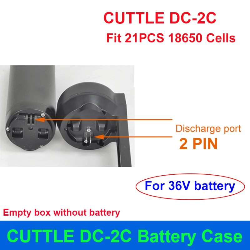 CUTTLE DC-2C EBike Battery Case DC-2170-2C Empty Box 10S 15A 36V BMS Fit 21PCS 18650 21700 Cells Haitu Little Water Kettle Shell