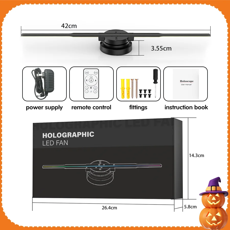 

3D голограммный вентилятор Wi-Fi 3D голографический проектор рекламный дисплей HD Light голографический проектор для магазинов баров вечерние Рождество